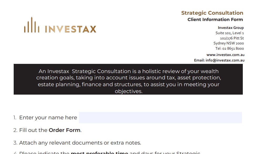 ISC – Client Form - Investax